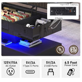 47.2" Large Lift Top Coffee Table,Modern High Glossy LED Coffee Tables for Living Room with Storage,Black Living Room Tables for Living Room,Dining Room,Bedroom Home Office,APP LED Lights（Black） chartustriable
