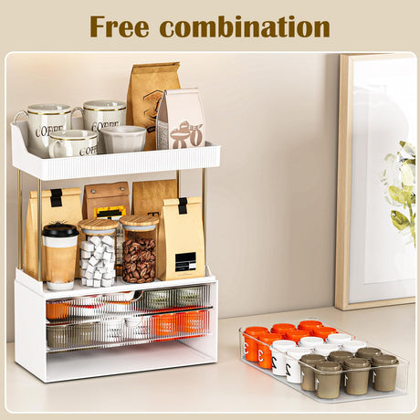 caktraie 5 Tiers Bathroom Counter Organizer - 3 Drawers Makeup Organizer, Cosmetic Storage Drawer for Dresser Countertop and Bathroom Vanity for Large Skincare, Perfume, Clear caktraie