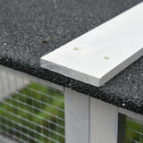 PawHut Outdoor Cat House Big Catio Wooden Feral Cat Shelter Enclosure with Large Spacious Interior, 6 High Ledges, Weather Protection Asphalt Roof, 71" L, Grey PawHut