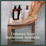 ROHKEX Corner Shower Stool HIPS - Waterproof Shower Bench for Shaving Legs - Easily Assembled Shower Organizer - Shower Seat for Inside Shower (Brown) ROHKEX