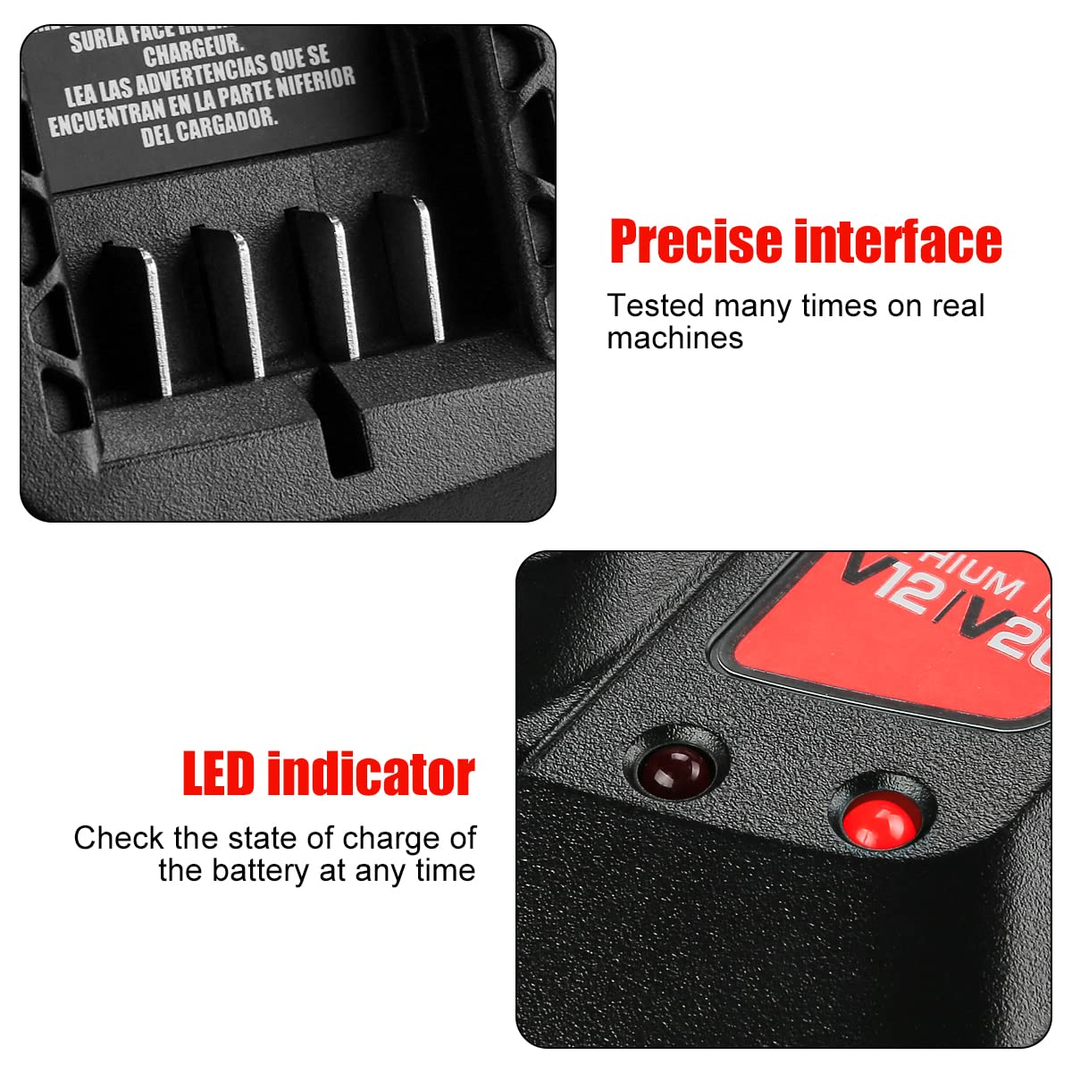 Powilling 20V MAX Battery Charger CMCB104 Compatible with Craftsman V20 Lithium Battery CMCB204 CMCB202 CMCB201 CMCB209 CMCB205 CMCB100 CMCB102 CMCB101 (Only for V12/V20 Series) Powilling