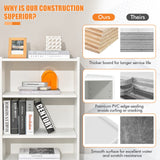 Giantex 3-Tier Modern White Cube Bookcase with Adjustable Shelves and Anti-Tipping Device Giantex