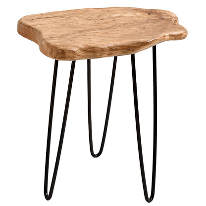 WELLAND Natural Edge End Table, Wood Side Table, Nightstand, Plant Stand 20.5" Tall，Unique Desktop - WoodArtSupply