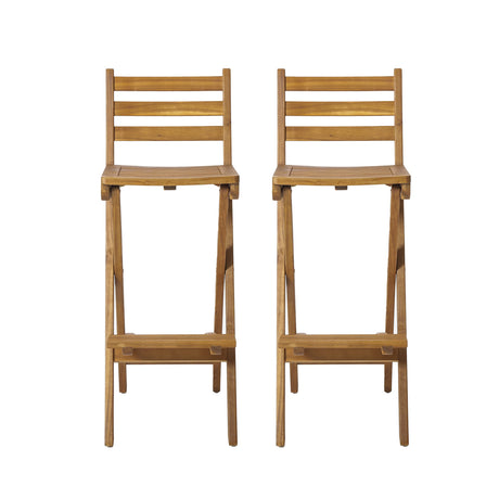Christopher Knight Home Tundra Outdoor Foldable Wood Barstool Set, 2-Pcs Set, Natural Christopher Knight Home