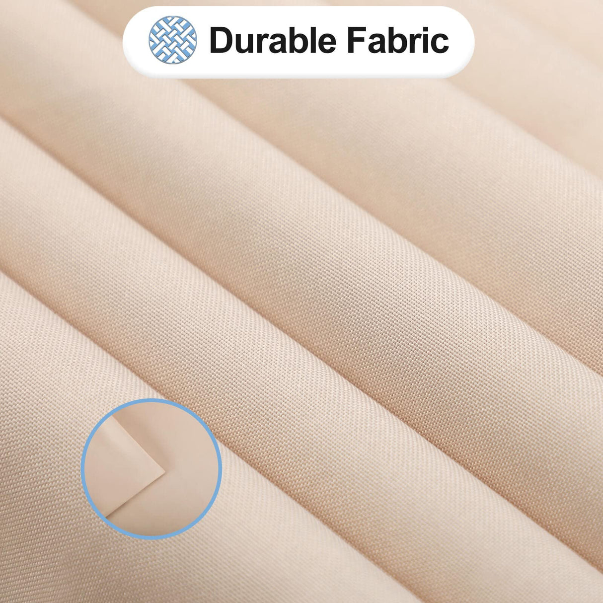 OutdoorLines Waterproof Outdoor Curtains for Patio - Windproof Tab Top Gazebo Curtain Panels - Privacy Sun Blocking Outside Curtain Set for Porch, Pergola and Cabana 54 x 84 inch, Beige, 2 Panels OutdoorLines