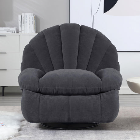 HOMYEDAMIC Recliner Chair Rocker Swivel, Comfortable Soft Fabric Shell Shape with Storage 360 Swivel Manual Big Tall Single Reclining Sofa for Adults Living Room Bedroom (NMH-Grey) HOMYEDAMIC