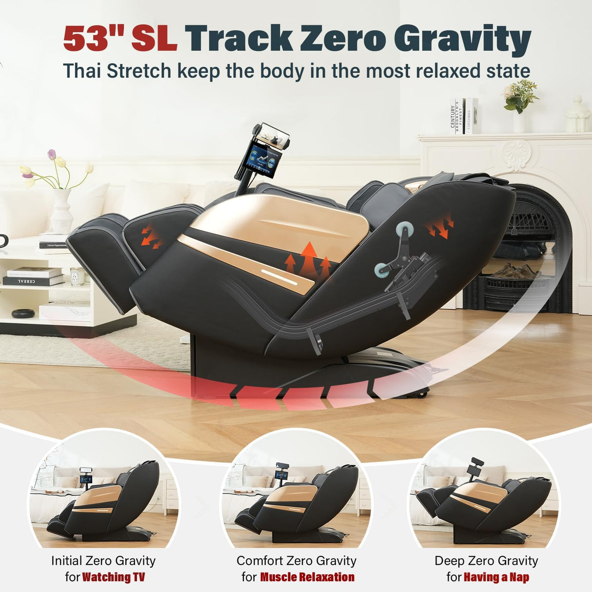 KTENTITO 2025 Massage Chair Full Body, 4D Zero Gravity Massage Chairs SL Track Shiatsu Massage Recliner Chair with Secure-Fit Arm Airbag, Waist & Calf Heating Voice Control Bluetooth Joystick G2 Black KTENTITO