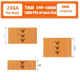 SITLDY 23 Gauge Pinner Nails 3000 Count, 3 Sizes (1-3/16", 1" 3/5") Headless Pin Nails for 23GA Pneumatic or Electric Pin Nailer or Pin Nail Gun, Project Pack SITLDY