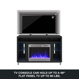 Ameriwood Home Lumina Fireplace TV Stand for TVs up to 48 Inch, Replaceable Electric Fireplace Insert Heater, Remote Control, Timer, Color Changing LED Lights, Crystal Ember Flames, Black Oak Ameriwood Home
