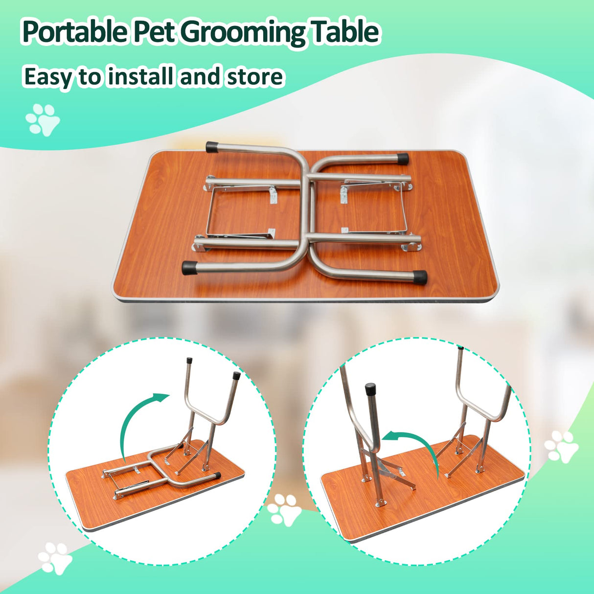 LOVMOR 46 Inch Dog Grooming Table,Adjustable Home Pet Grooming Tables with Arm/Noose/Mesh Tray LOVMOR