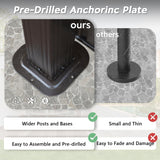 Domi 6x10FT Hardtop Grill Gazebo, Outdoor BBQ Gazebo with Double Galvanized Steel Roof, Metal Permanent Sun Shade Grill Canopy Shelter with 2 Storage Cabinets and Ceiling Hooks for Patio Yard, Brown domi outdoor living