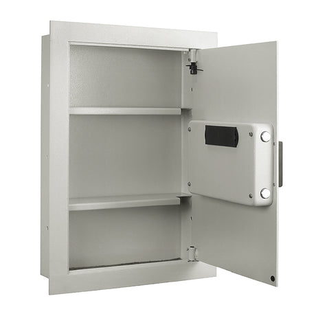 In-Wall Safe - Home or Business Safe with LED Keypad and 2 Manual Override Keys - Protects Cash, Jewelry, Passports, and More by Paragon Safes (Cream) Paragon Lock & Safe