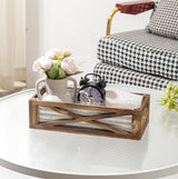 Venalys Wooden Toilet Tank Basket, Rustic Bathroom Decor Box, Farmhouse Toilet Paper Organizer Holder, Decorative Bathroom Storage Basket, Barn Door (Brown) Venalys