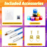 Gemozaic Paint by Numbers Kit for Adults, Dragon Adults' Paint-by-Number Kits on Canvas with Acrylic Paints and Brushes, 16 x 20 Inch Gemozaic