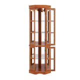 Corner Curio Cabinet with 5 Shelves and Lighting System, Oak(E26 Light Bulb not Included) Generic