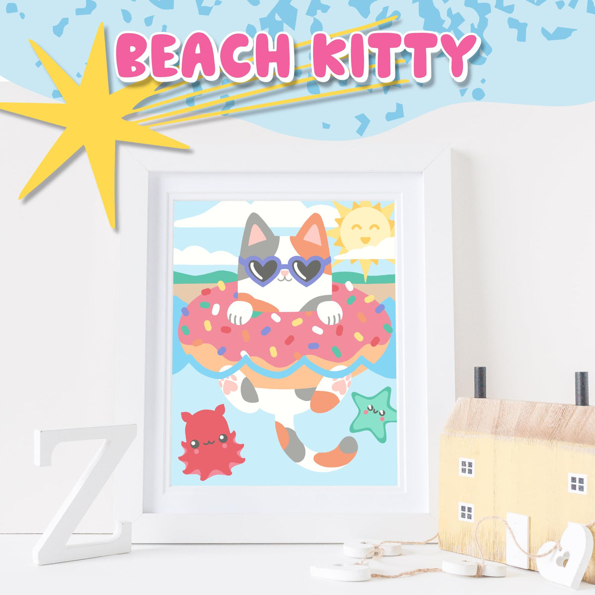Astrakuma Studio Paint by Numbers for Kids Ages 8-12 - Cat Donut Painting by Number Kits with Pre Drawn Canvas Boards, Small Animals Paint and Sip Kit for Beginner Artist, Easy Acrylic Paint-By-Number Astrakuma Studio