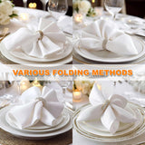 Cieltown White Cloth Napkins 1-Dozen, Solid Washable Fabric Napkins Set of 12, Perfect for Weddings, Parties, Holiday Dinner (17 x 17-Inch, White) Cieltown