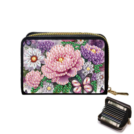 JZHYOAN DIY Diamond Art Credit Card Holder for Woman, Small Wallet Coin Purse Keychain Zipper Business Anti-demagnetization Card Holder Wallet Family Adult Man JZHYOAN
