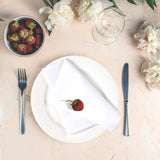 Cloth Dinner Napkins with Hemmed Edges 18x18 Inches Washable - 100% Polyester Soft & Comfortable Reusable Napkins for Weddings, Parties or Daily Use (Set of 4, White) THE BEER VALLEY