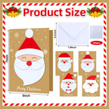 Dispowreath 24 Pcs DIY Christmas Card Making Kits with Envelopes DIY Christmas Craft Make Your Own Santa Claus Greeting Card Making Supplies for Holiday Xmas Party Decoration Favor Dispowreath