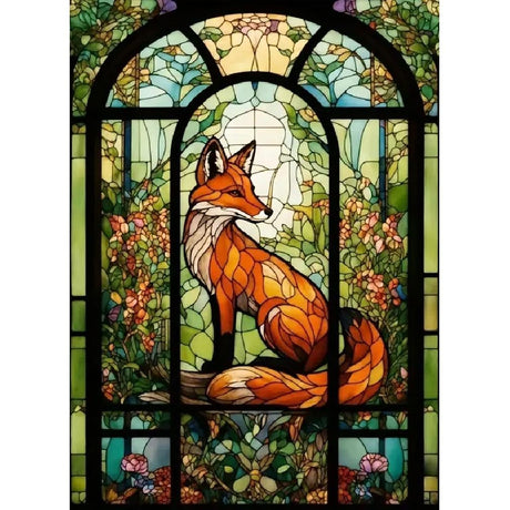 JFYHAB Fox Diamond Painting Kits for Adults, 5D DIY Full Drill, Round Full Drill Stain Glass, 12x16 inch JFYHAB