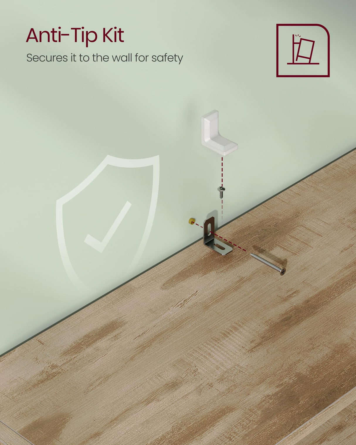 VASAGLE 5-Tier Adjustable Bookshelf in Camel Brown - 23.6 Inches Wide Floor Standing Unit VASAGLE