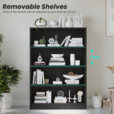 i-VTIES Bookcase Adjustable Storage Shelves,48-Inch Bookshelf,4-Tier Modern Wood Bookcase for Bedroom, Office, Living Room & Library(Black) i-VTIES