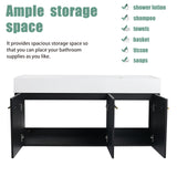 Generic 48 Inch Floating Bathroom Vanity,48"" Bathroom Vanity with Sink,Modern Single Sink Bathroom Vanity Combo,Black Wall Mounted Cabinet Set, MSJS-BVB09148BCT WoodArtSupply