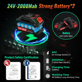 6 Inch Mini Chainsaw Cordless, 24V 2000mAh Rechargeable Battery, Auto-Oil, Lightweight & Safe Chainsaw for Women/Men/Seniors/Craftsman, Garden Tree Cutting, Wood Pruning Tool SOUSKY
