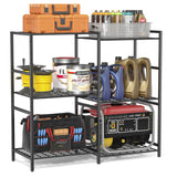 6-Tier Small Garage Shelf, Utility Garage Shelving Units and Storage, Heavy Duty Wire Shelving Metal Storage Shelves, Standing Shelf for Pantry, Laundry Room, Kitchen 34.72"L x 12.63"W x 30.94"H Black 3IngSeagulls