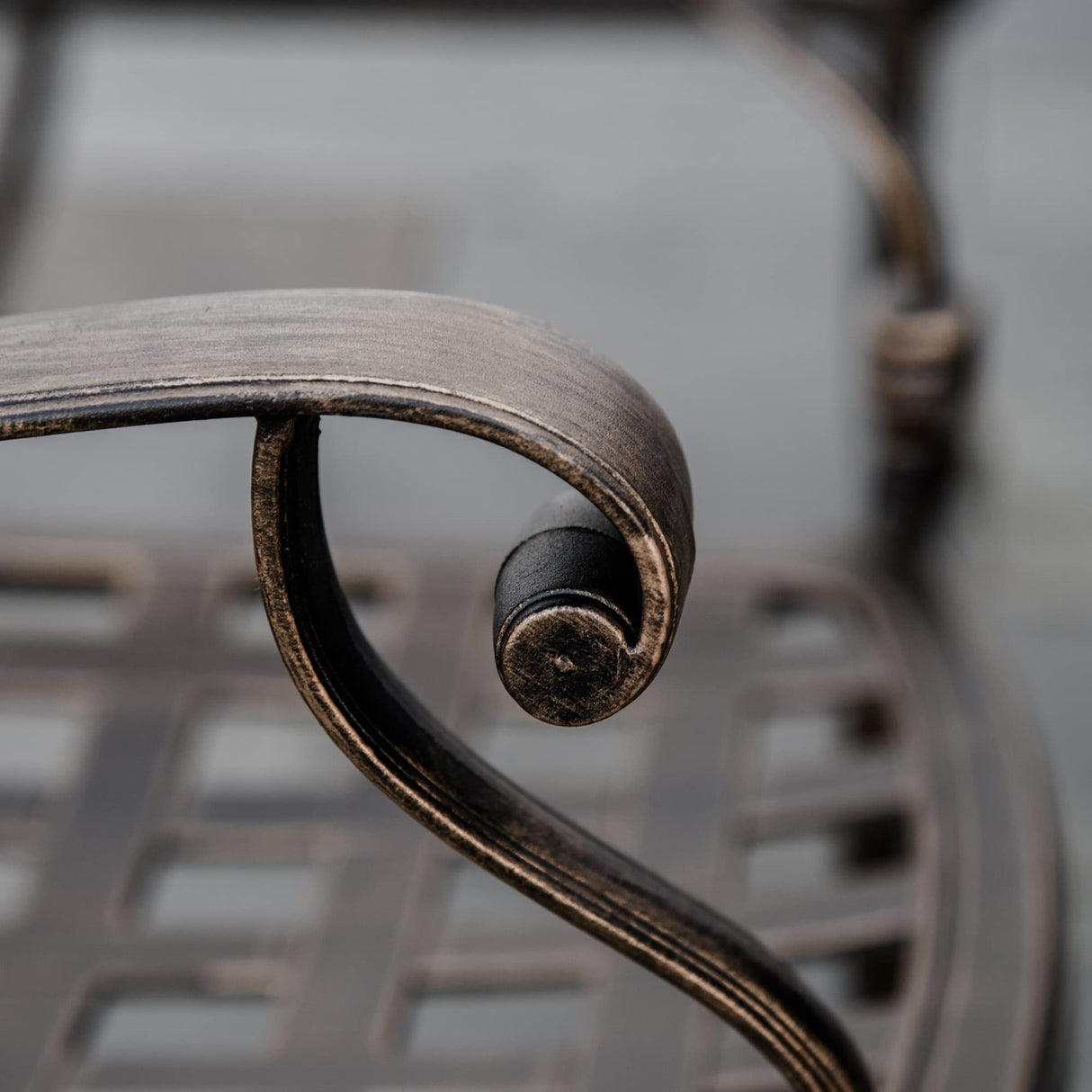 Outsunny 7-Piece Patio Dining Set, Cast Aluminum Outdoor Furniture Set with 6 Armchairs, 1 Table and Umbrella Hole, Bronze Outsunny