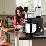 COOKLEE 6-IN-1 Stand Mixer, 8.5 Qt. Multifunctional Electric Kitchen Mixer with 9 Accessories for Most Home Cooks, SM-1507BM (Black) COOKLEE