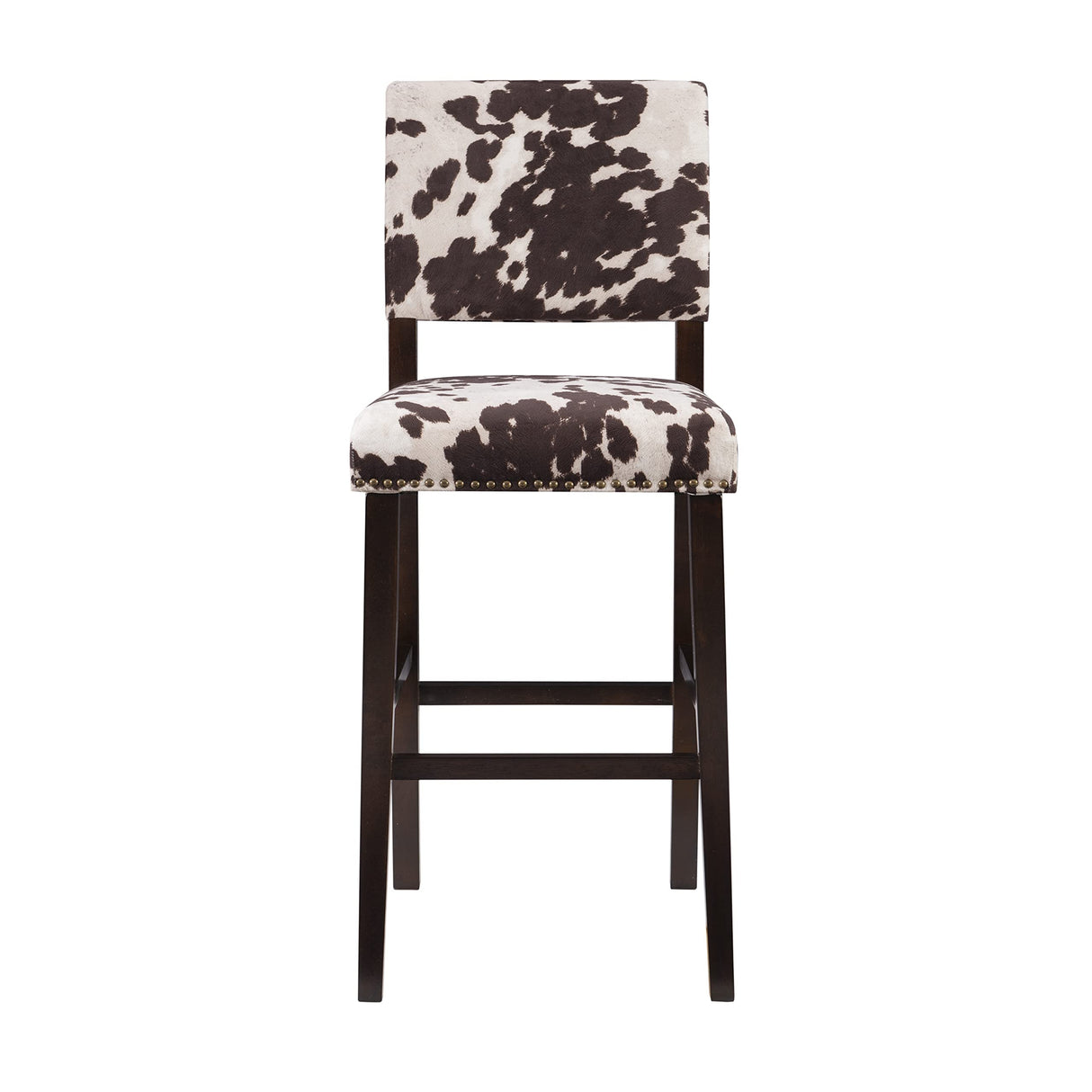 Linon Udder Madness Corey Bar Stool, 19"W x 22.5"D x 44.75"H, Brown Linon