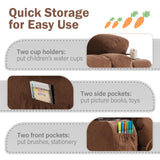 BOSMILLER Kids Recliner Chair， Push Back Toddler Recliner with Cup Holders & Side Pockets， Adjustable Footrest & Headrest Kids Sofa for Boys Girls 3+ Age Group (Deep Brown) BOSMILLER