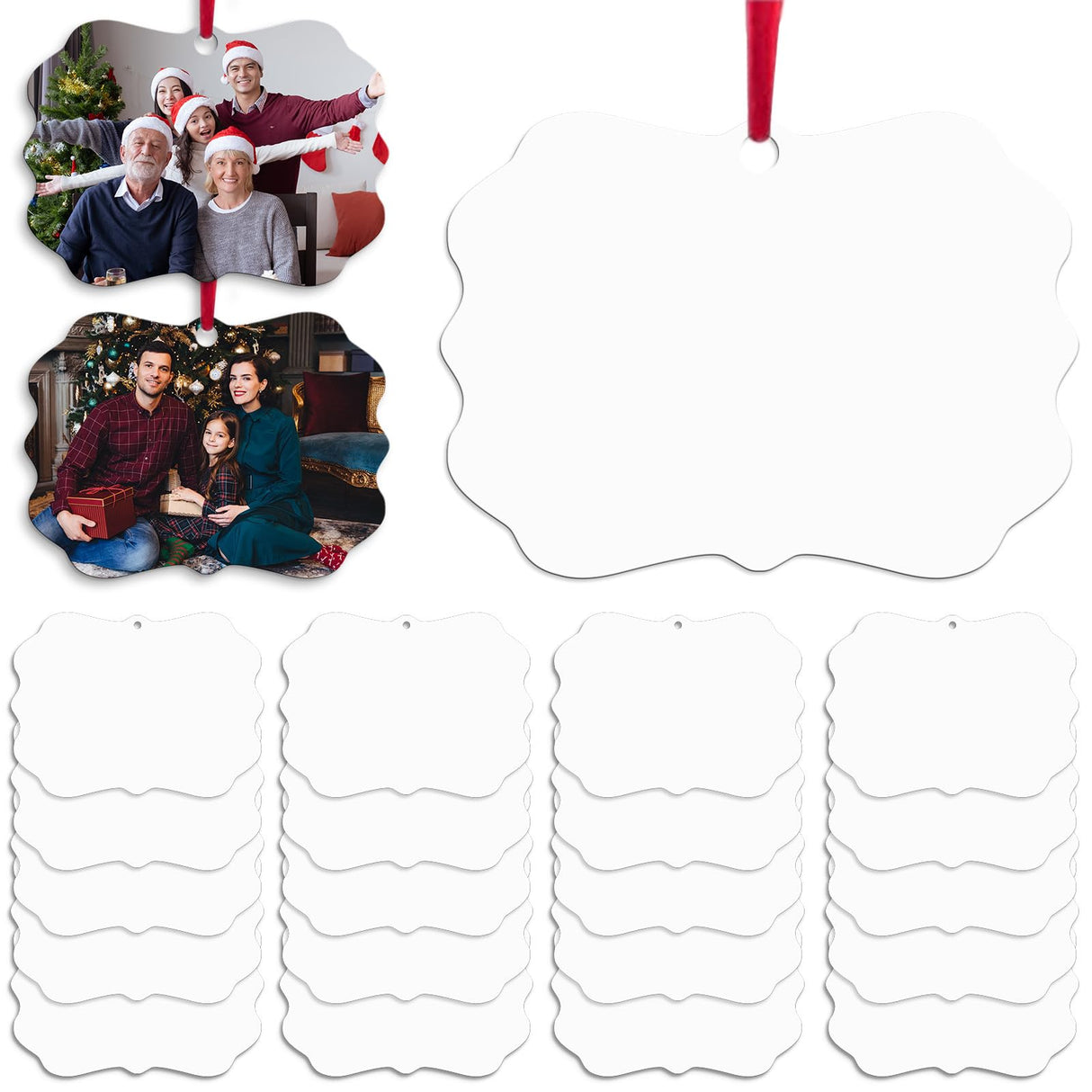 20 pcs Sublimation Ornament Blanks Sublimation Blanks Ornaments Products for Christmas Day and Halloween Day Decoration AiDiYGECO
