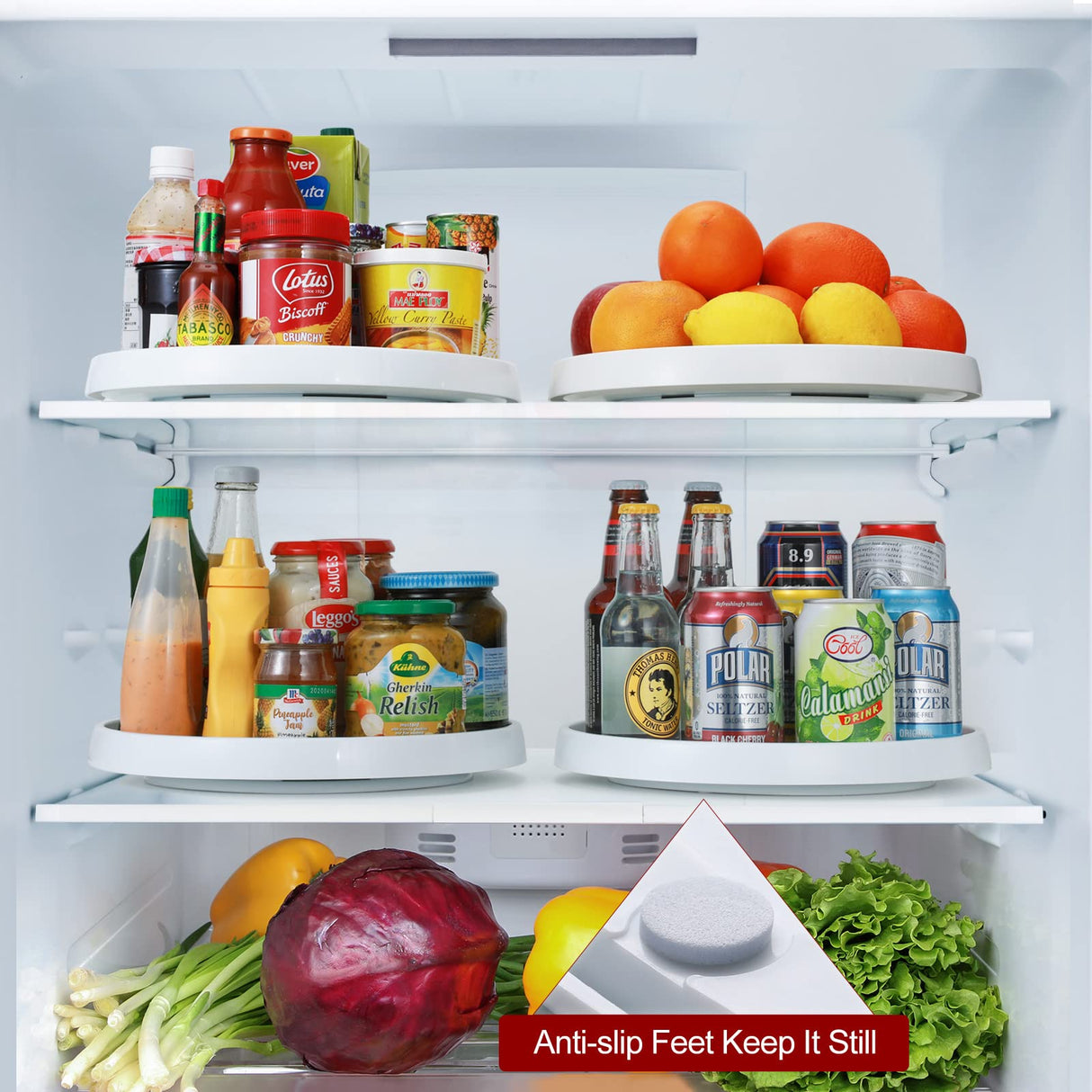 Set of 4, 10 Inch Non-Skid Lazy Susan Organizers - Turntable Rack for Cabinet, Pantry Organization and Storage, Kitchen, Fridge, Bathroom Makeup Vanity Countertop, Under Sink Organizing, Spice Rack LANDNEOO