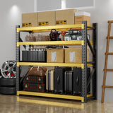Qxdyt 3000LBS Heavy Duty Storage Shelves,78''H Metal Garage Shelving, 4-Tier Adjustable Garage Organization Shelving Units, Industrial Shelving for Warehouse,Workshop- Black & Yellow Qxdyt