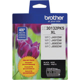 Brother Genuine LC30132PKS 2-Pack High Yield Black Ink Cartridges, Page Yield Up to 400 Pages/Cartridge, LC3013 Brother