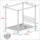 Natural Pine Solid Wood Full Minimalist Canopy Bed Walker Edison