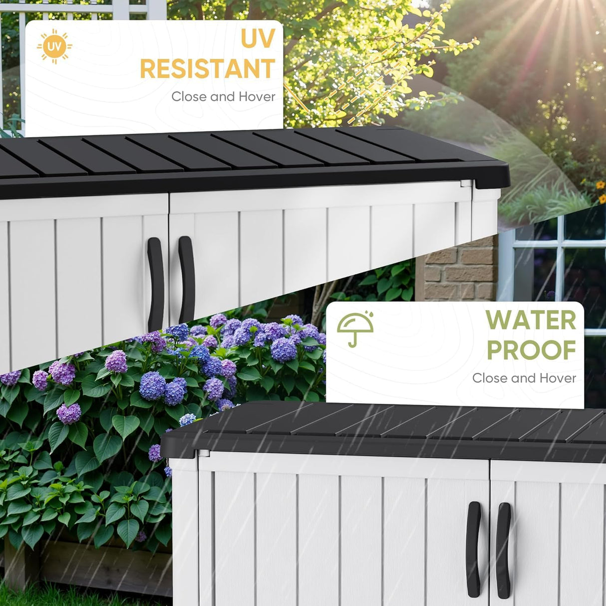 Devoko 50 Cu Ft Outdoor Storage Cabinet - Waterproof Vertical Shed for Patio, Garden & Deck, Heavy-Duty Tool Storage Box for Cushions, Accessories & Equipment, Durable & Weather-Resistant (White) Devoko