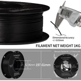 Carbon Fiber PETG Filament 1.75 mm, TINMORRY PETG CF 3D Printer Filament, Compatible with Bambu LAB, Creality K1C, QIDI MAX3, FLASHFORGE Adventurer 5M, Prusa MK4 FDM 3D Printer, 1 KG 1 Spool, Black TINMORRY