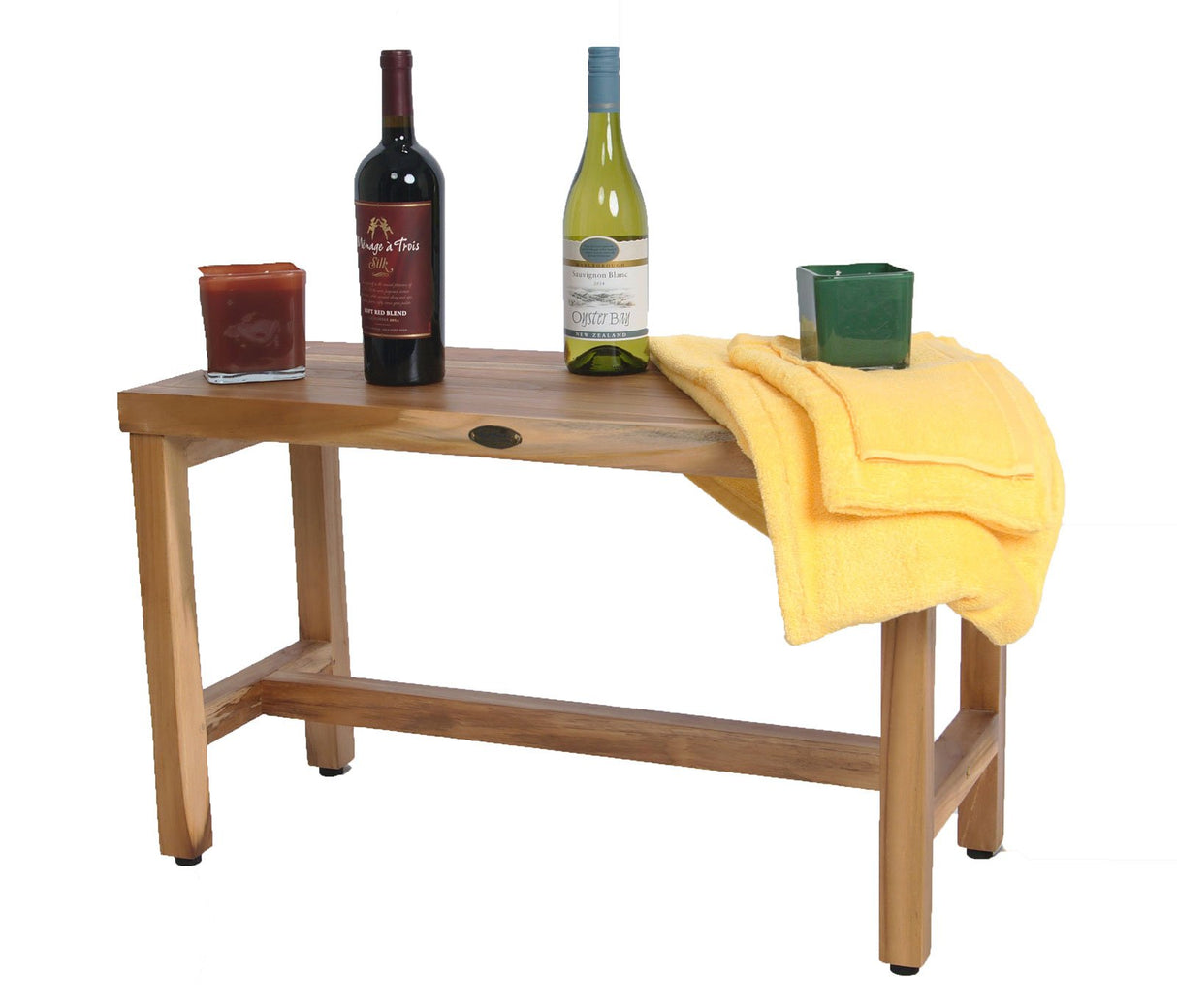 EcoDecors, Eleganto, 30", Teak Shower Bench, Teak Shower Stool, Teak Shower Bench for Inside Shower, Teak Garden Bench, Teak Hallway Bench, Wood Patio Bench EcoDecors