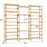 FOTOSOK Triple Wide 6-Tier Bookshelf and Bookcase,Large Freestanding Book Shelf with 17 Open Display Shelves, Tall Bookshelf Plant Flower Shelf Rack Storage Organizer Unit for Living Room, Natural FOTOSOK