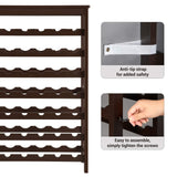 SONGMICS 42-Bottle Wine Rack Free Standing Floor, 7-Tier Display Wine Storage Shelves with Table Top, Bamboo Wobble-Free Bottle Holder for Kitchen SONGMICS