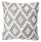 Lush Decor Adelyn Decorative Throw Pillow Cover, 20" W x 20" L, Gray - Square Pillow - Gray Diamond Pillow - Textured Pillows - Hygge Decor - Farmhouse Throw Pillows For Bed, Couch, Or Chair Lush Decor