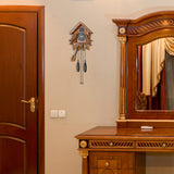 TIMEGEAR Cuckoo Clock with Night Mode, Singing Bird, Wooden Decorations and Swinging Pendulum (Brown) TIMEGEAR