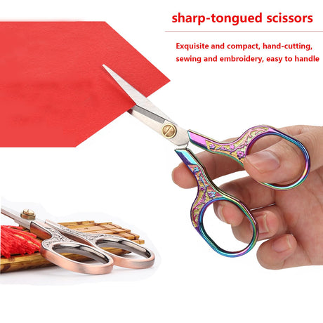 Small Sewing Scissors Sharp Embroidery Crochet Scissors, 2 Piece crochet accessories Yarn fabric scissors for Needlework Arts & Crafts DIY Tools YVAOG