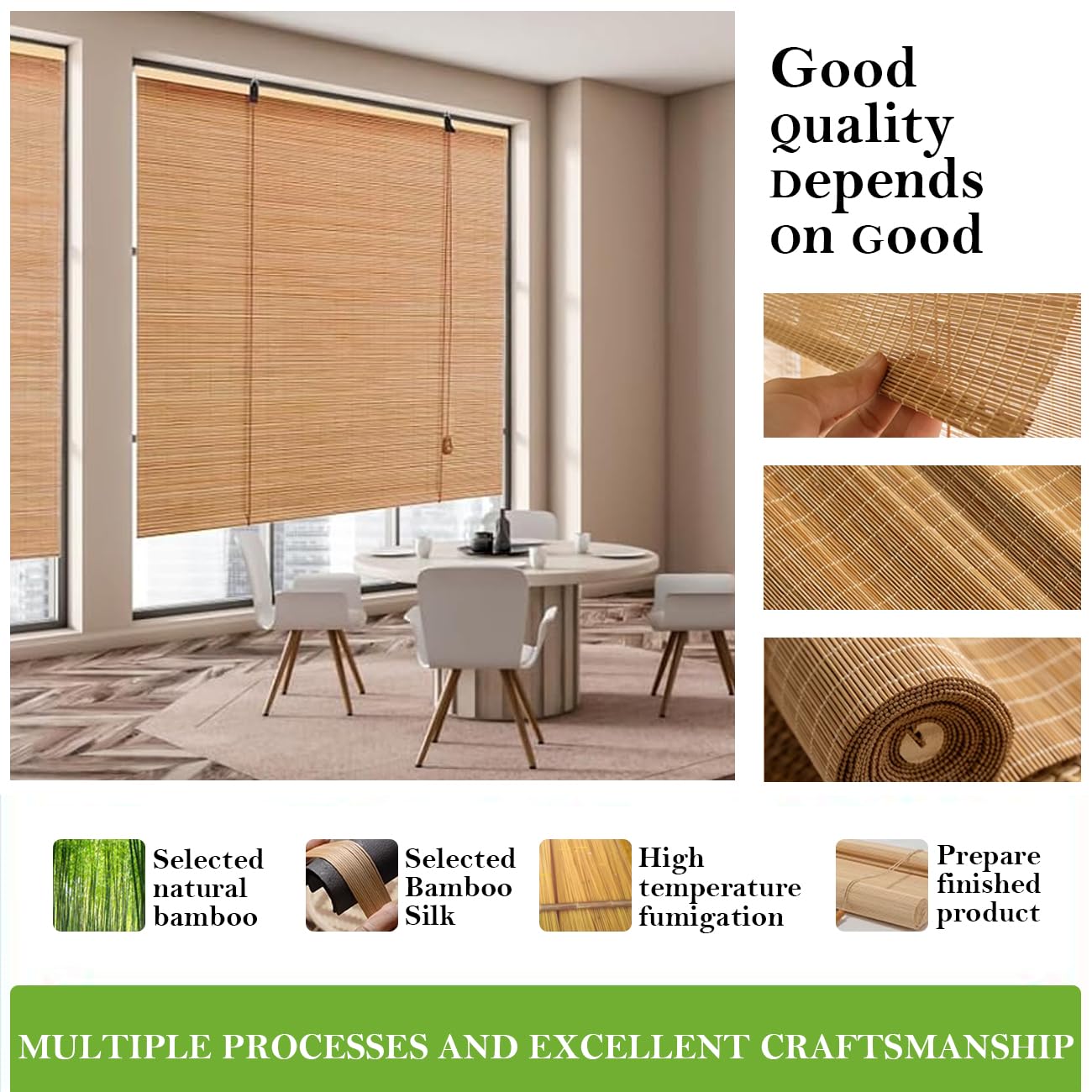 Natural Bamboo Blinds – Elegant Window Shades for Indoor and Outdoor Use