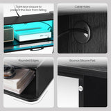 HOOBRO Floating TV Stand with LED Light Power Outlet for TVs up to 65”, Wall Mounted TV Shelf, Modern Media Console Entertainment Center Under TV, for Living Room Bedroom, Black BK34UDDS01G1 HOOBRO