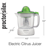 Proctor Silex Juicer Electric Citrus Juicer Machine, 34 oz., for Orange, Lemon, Grapefruit Juice, White and Green (66340) Proctor Silex